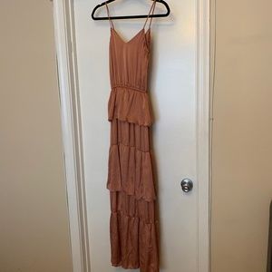 H&M  Tiered  Pink Maxi Dress
